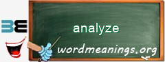 WordMeaning blackboard for analyze